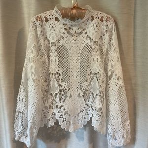 Jealous tomato, long sleeve, lace top, size Large